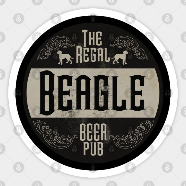 Real Beagle Beer Pub Sticker by CTShirts